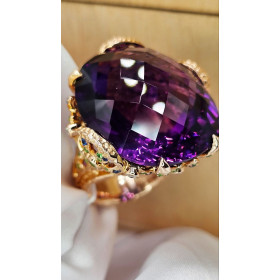Каблучка із червоного золота з аметистом 55,140 ct
